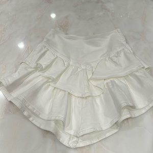 Mother white denim short skirt